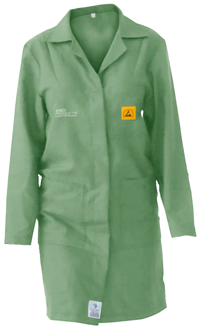 ESD Lab Coat 2/3 Length ESD Smock Light Green Female S Antistatic Clothing ESD Garment
